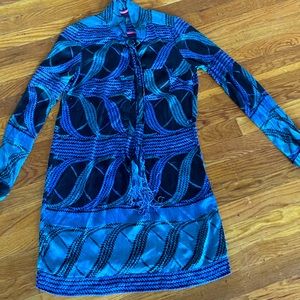 Hale Bob blue silk dress size S
